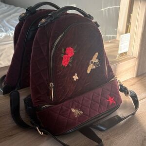 DREAM CONTROL Embroidered Velvet Backpack